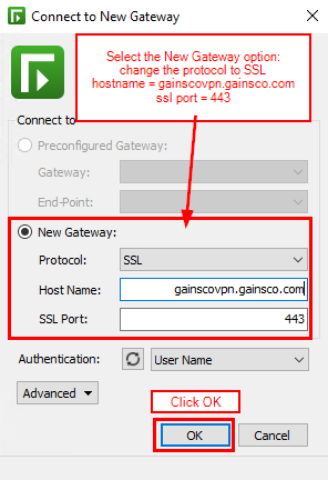 New Gateway Settings
